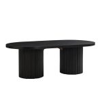 Lee Black Solid Wood Convertible Coffee Table with Side Table