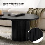 Lee Black Solid Wood Convertible Coffee Table with Side Table