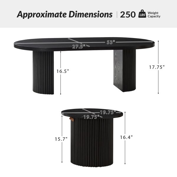 Lee Black Solid Wood Convertible Coffee Table with Side Table 4