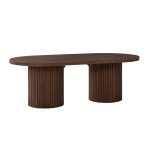 Lee Convertible Walnut Solid Wood Oval Coffee Table