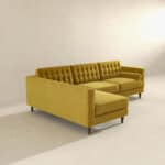 Yellow Velvet Left Facing Sectional Sofa for Living Rooms 7 Yellow Velvet Left Facing Sectional Sofa for Living Rooms