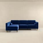 Blue Velvet Left-Facing Sectional Sofa for Small Spaces 7 Blue Velvet Left-Facing Sectional Sofa for Small Spaces