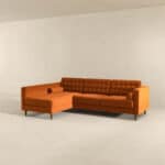 Orange Velvet Sectional Sofa Left Facing for Small Spaces 9 Orange Velvet Sectional Sofa Left Facing for Small Spaces