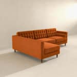Orange Velvet Sectional Sofa Left Facing for Small Spaces 8 Orange Velvet Sectional Sofa Left Facing for Small Spaces