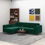 Green Velvet Left-Facing Sectional Sofa for Small Spaces 7 Green Velvet Left-Facing Sectional Sofa for Small Spaces