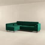 Green Velvet Left-Facing Sectional Sofa for Small Spaces 10 Green Velvet Left-Facing Sectional Sofa for Small Spaces