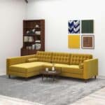Yellow Velvet Left Facing Sectional Sofa for Living Rooms 5 Yellow Velvet Left Facing Sectional Sofa for Living Rooms