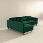 Green Velvet Left-Facing Sectional Sofa for Small Spaces 8 Green Velvet Left-Facing Sectional Sofa for Small Spaces