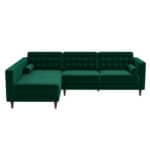 Green Velvet Left-Facing Sectional Sofa for Small Spaces 6 Green Velvet Left-Facing Sectional Sofa for Small Spaces