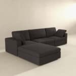 Grey Fabric Modular Corner Sectional Sofa L-Shaped (Set of 4) 8 Grey Fabric Modular Corner Sectional Sofa L-Shaped (Set of 4)