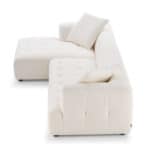 Ivory Boucle Mid-Century Modern Sectional Sofa 11 Ivory Boucle Mid-Century Modern Sectional Sofa