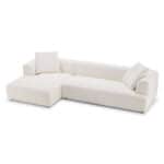 Ivory Boucle Mid-Century Modern Sectional Sofa 10 Ivory Boucle Mid-Century Modern Sectional Sofa