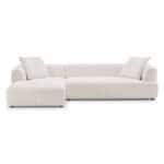 Ivory Boucle Mid-Century Modern Sectional Sofa 8 Ivory Boucle Mid-Century Modern Sectional Sofa
