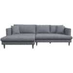Grey Linen L-Shaped Left-Facing Sectional Sofa with Removable Legs 5 Grey Linen L-Shaped Left-Facing Sectional Sofa with Removable Legs