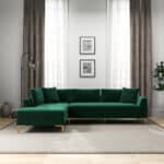 Green Velvet L-Shaped Sectional Sofa for Mid-Century Spaces 7 Green Velvet L-Shaped Sectional Sofa for Mid-Century Spaces