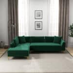 Green Velvet L-Shaped Sectional Sofa for Mid-Century Spaces 8 Green Velvet L-Shaped Sectional Sofa for Mid-Century Spaces
