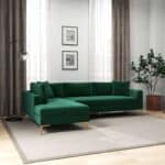 Green Velvet L-Shaped Sectional Sofa for Mid-Century Spaces 9 Green Velvet L-Shaped Sectional Sofa for Mid-Century Spaces