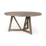 Legolas I 60" Round Brown Solid Wood Top & Base Dining Table