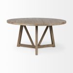Legolas I 60" Round Brown Solid Wood Top & Base Dining Table