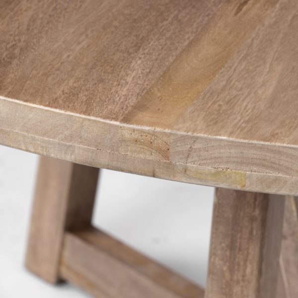 Legolas I 60 Round Brown Solid Wood Top Base Dining Table 3