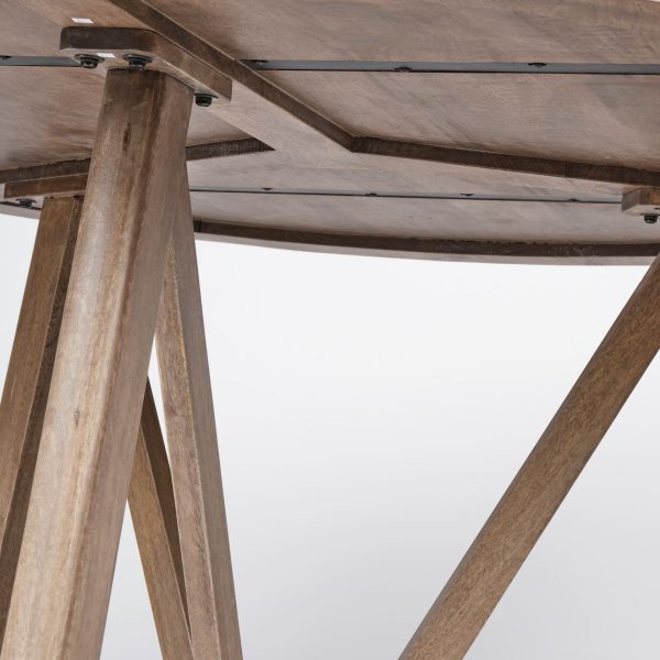Legolas I 60 Round Brown Solid Wood Top Base Dining Table 4