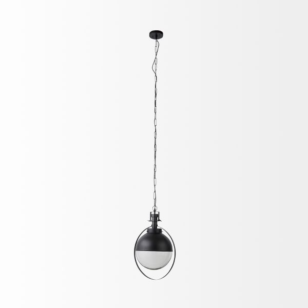 Leighton II 15x20 Black Metal Spherical Pendant Light 3