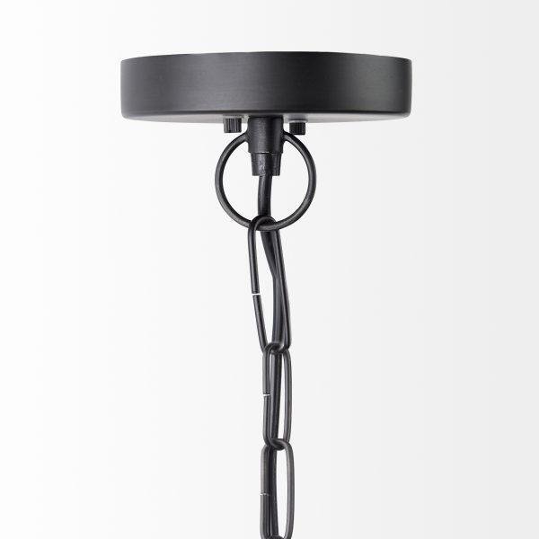 Leighton II 15x20 Black Metal Spherical Pendant Light 4