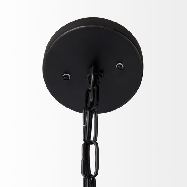 Leighton II 15x20 Black Metal Spherical Pendant Light 5