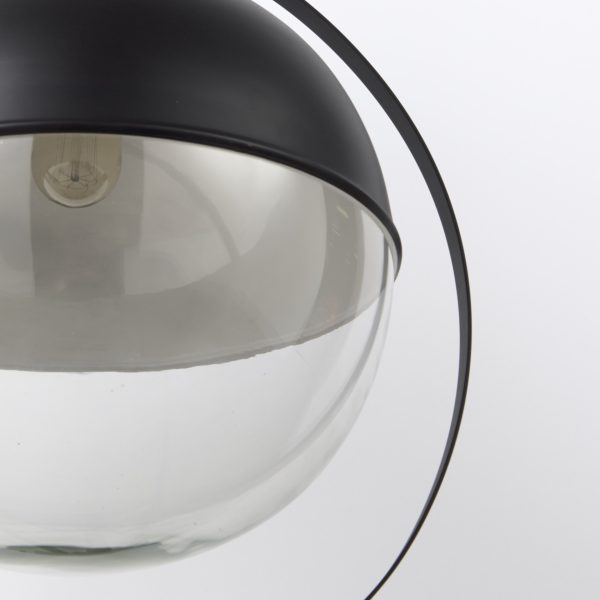 Leighton II 15x20 Black Metal Spherical Pendant Light 8