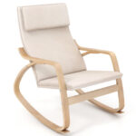 Bentwood Rocking Chair with Cushion and Sturdy Wooden Frame