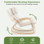 Bentwood Rocking Chair with Cushion and Sturdy Wooden Frame