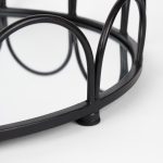 Lenore Round Metal/Mirror Tray Black (Set of 2)