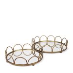 Lenore Round Metal/Mirror Tray Gold (Set of 2) 7 Lenore Round Metal/Mirror Tray Gold (Set of 2)