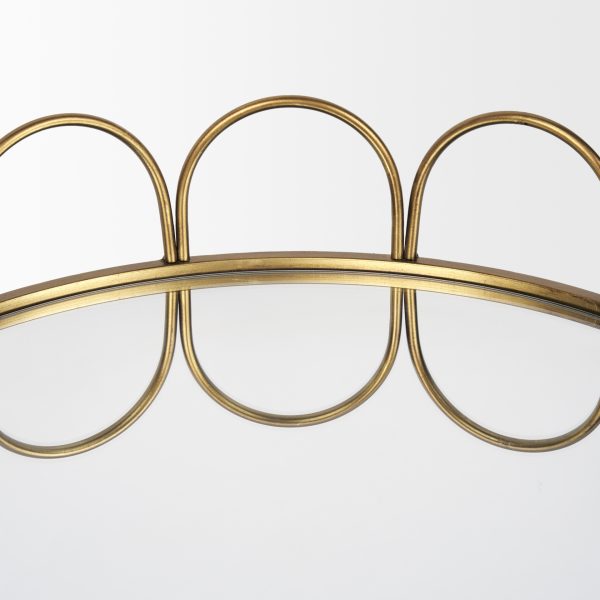 Lenore Round MetalMirror Tray Gold Set of 2 3