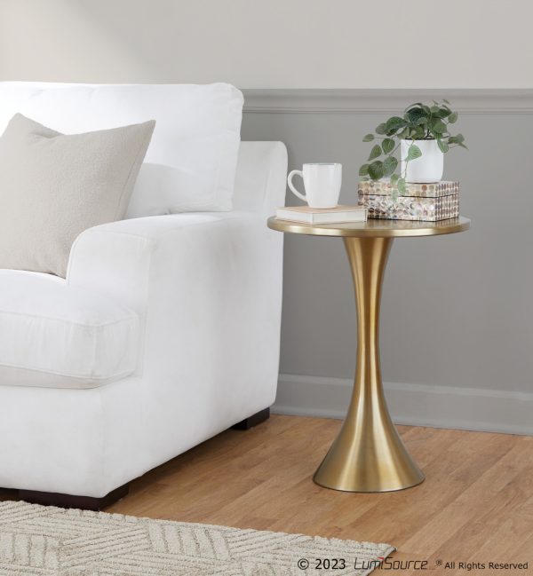 Lenuxe 24 Contemporary Gold Metal Accent Table 1