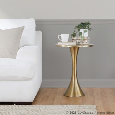 Lenuxe 24 Contemporary Gold Metal Accent Table