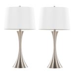 Lenuxe 29 Contemporary Brushed Nickel Table Lamp Set (Set of 2) 12 Lenuxe 29 Contemporary Brushed Nickel Table Lamp Set (Set of 2)
