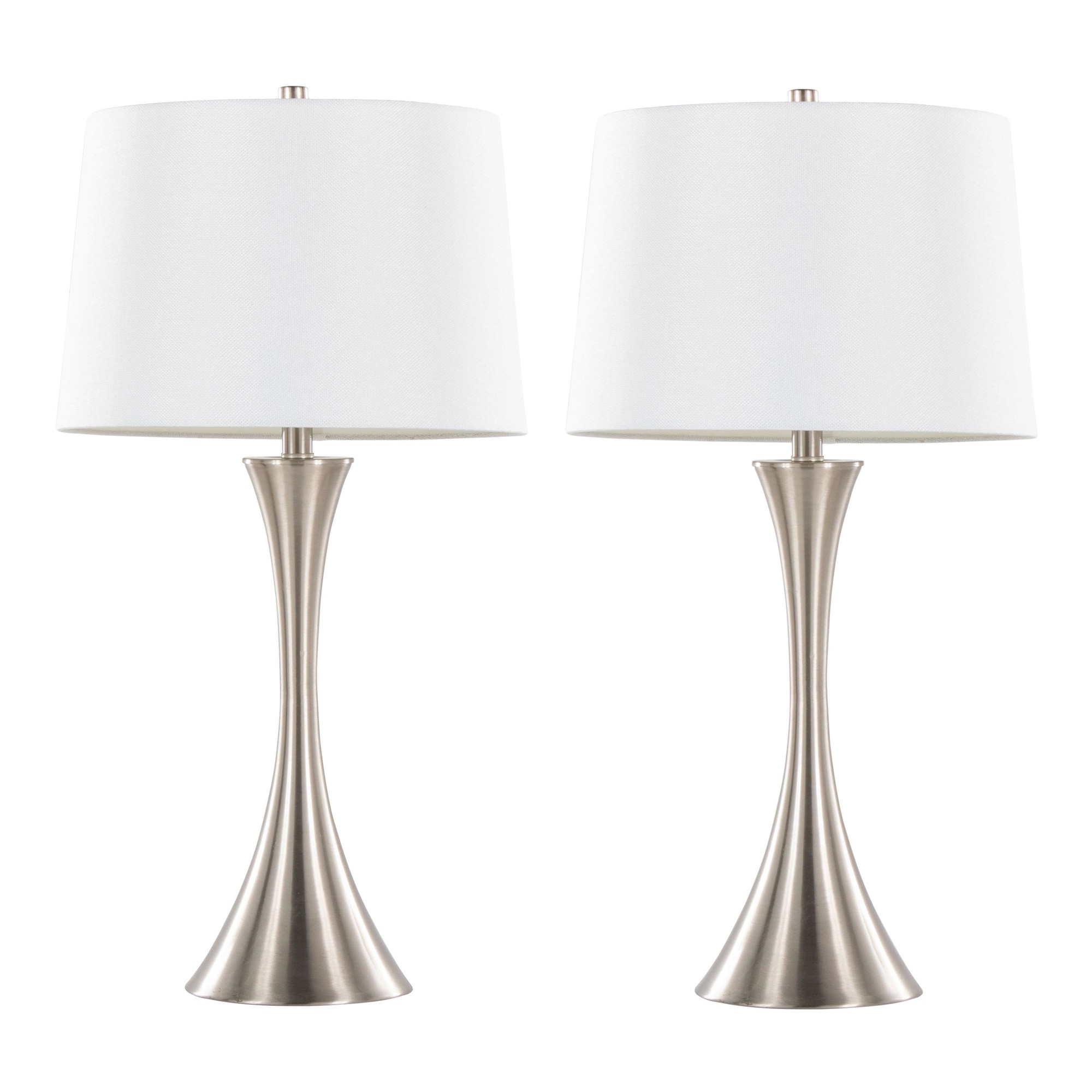 Lenuxe 29 Contemporary Brushed Nickel Table Lamp Set (Set of 2) 3 Lenuxe 29 Contemporary Brushed Nickel Table Lamp Set (Set of 2) - Image 3