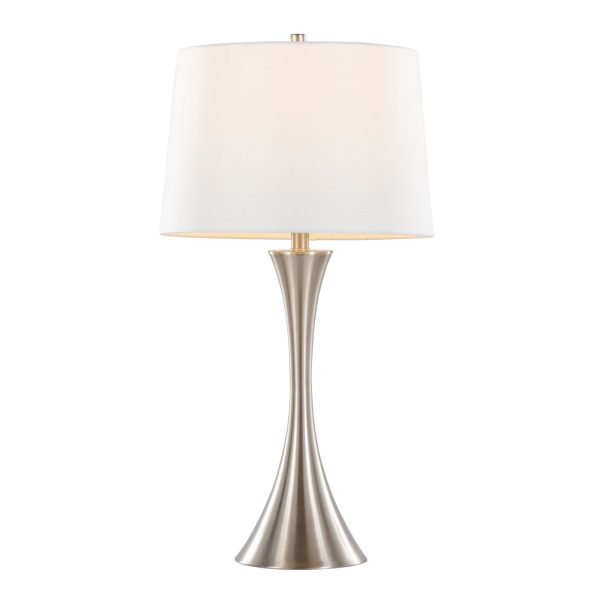 Lenuxe 29 Contemporary Brushed Nickel Table Lamp Set Set of 2 3