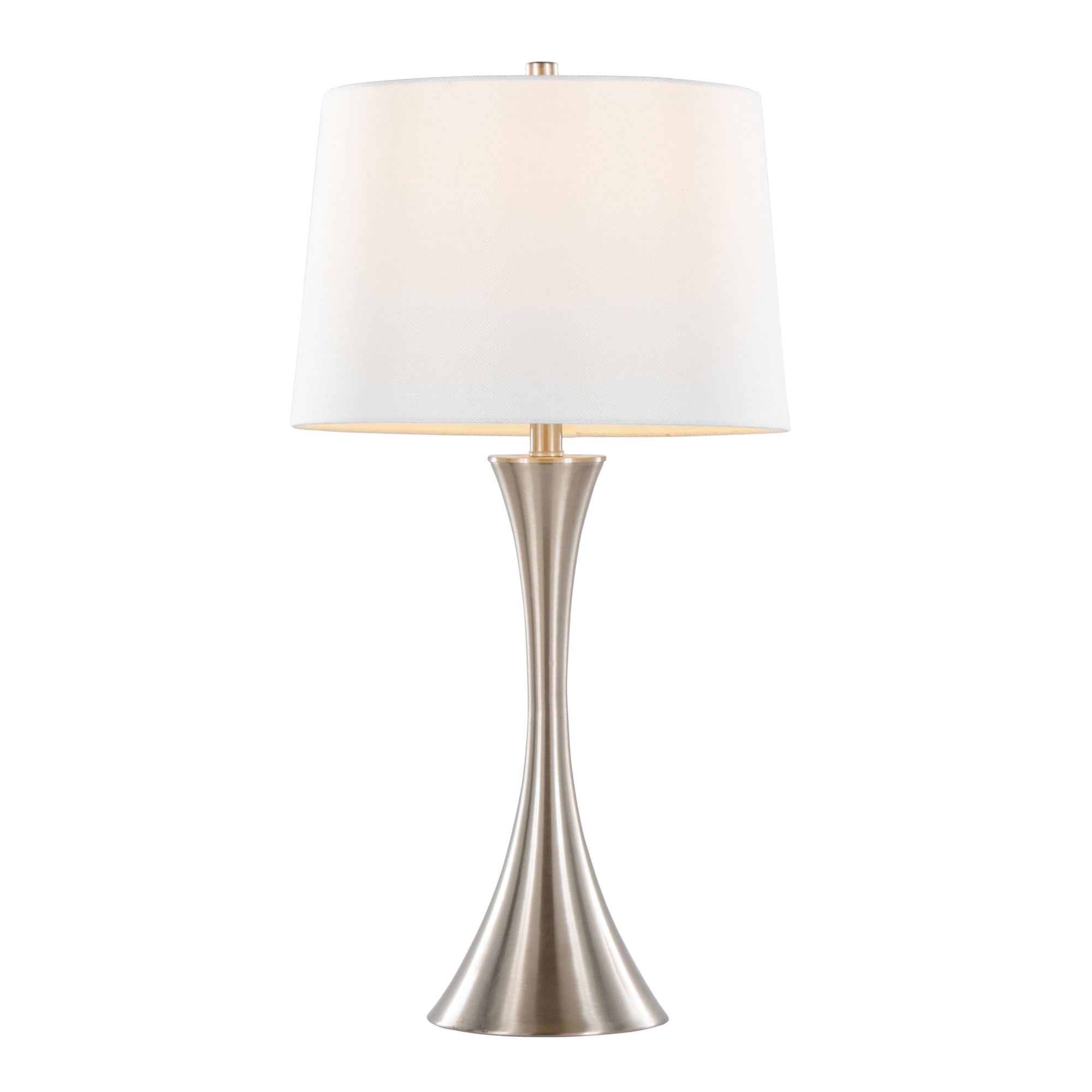Lenuxe 29 Contemporary Brushed Nickel Table Lamp Set (Set of 2) 4 Lenuxe 29 Contemporary Brushed Nickel Table Lamp Set (Set of 2) - Image 4