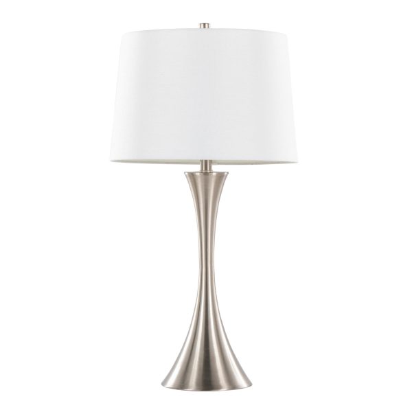 Lenuxe 29 Contemporary Brushed Nickel Table Lamp Set Set of 2 4