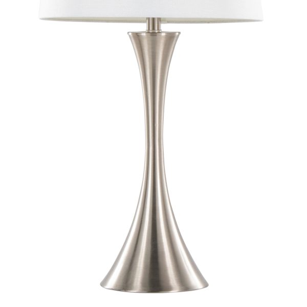 Lenuxe 29 Contemporary Brushed Nickel Table Lamp Set Set of 2 5