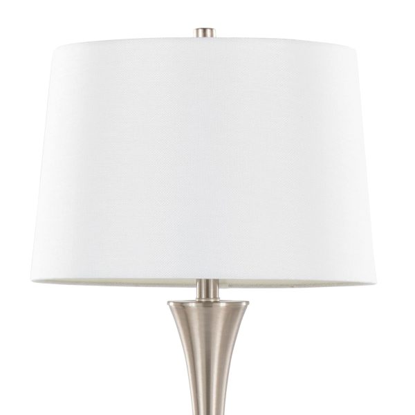 Lenuxe 29 Contemporary Brushed Nickel Table Lamp Set Set of 2 6