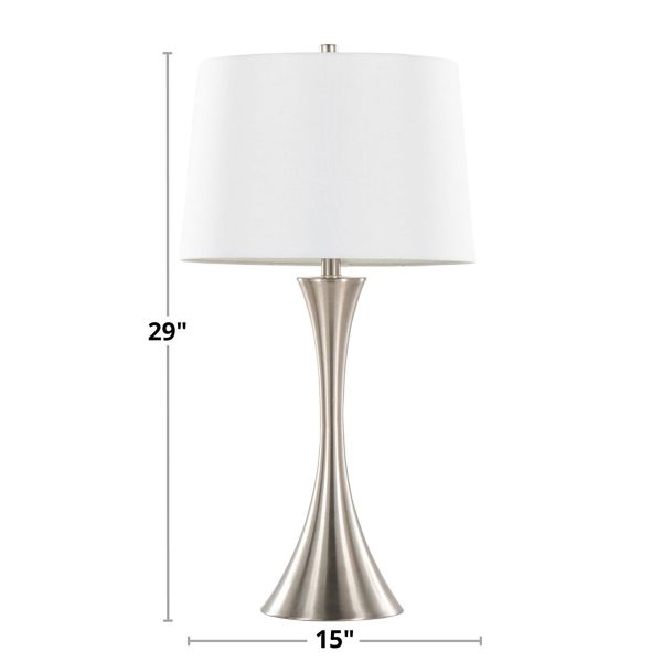Lenuxe 29 Contemporary Brushed Nickel Table Lamp Set Set of 2 7