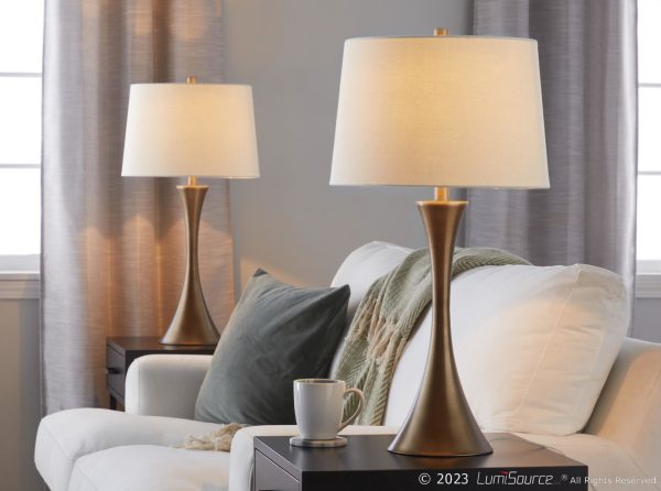 Lenuxe 29 Contemporary Golden Bronze Table Lamps Set of 2 1