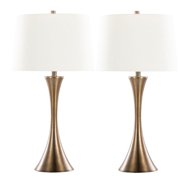 Lenuxe 29 Contemporary Golden Bronze Table Lamps Set of 2 2