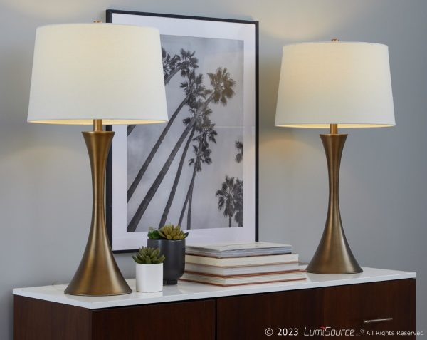 Lenuxe 29 Contemporary Golden Bronze Table Lamps Set of 2