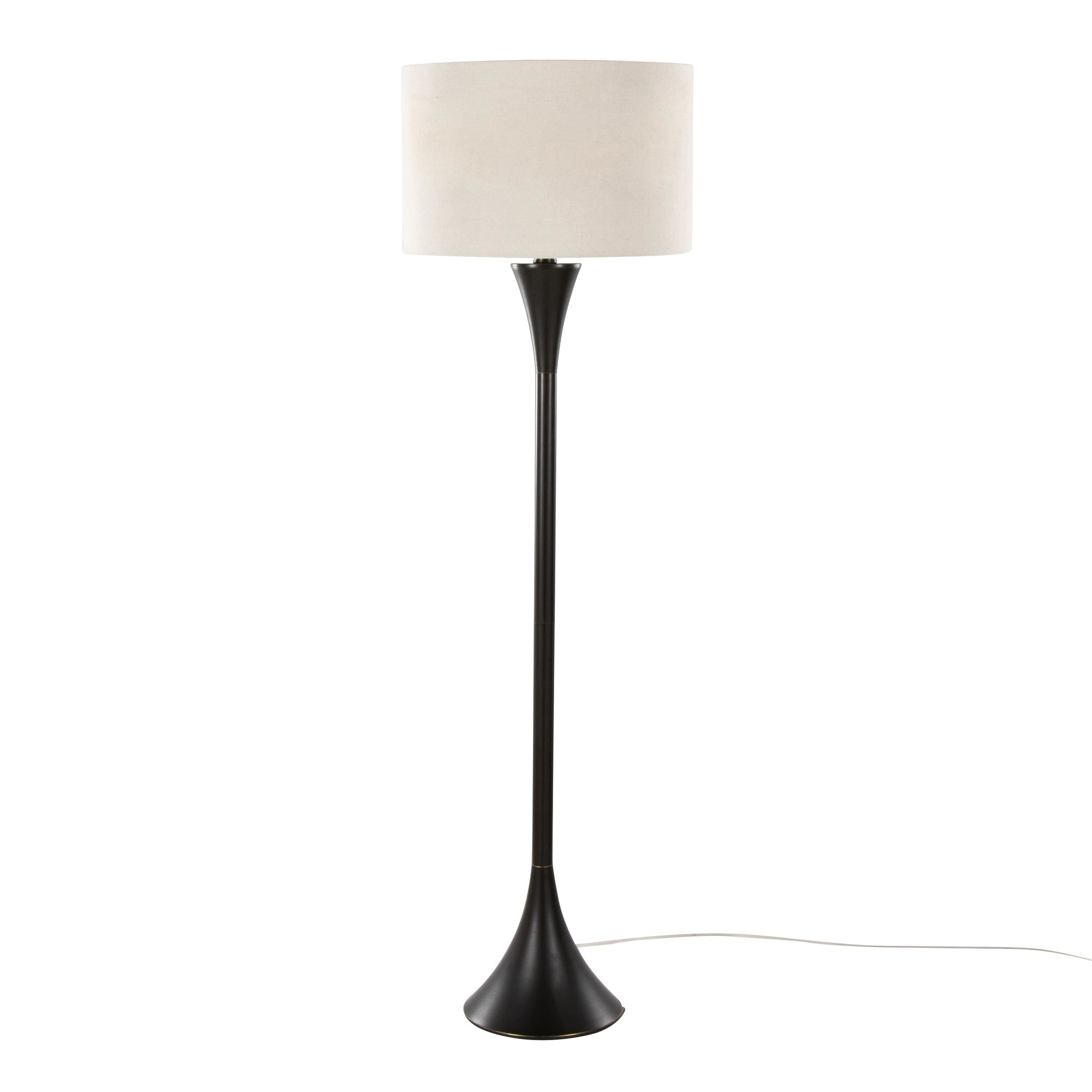 Lenuxe 65 Contemporary Bronze Metal Linen Shade Floor Lamp 3 Lenuxe 65 Contemporary Bronze Metal Linen Shade Floor Lamp - Image 3