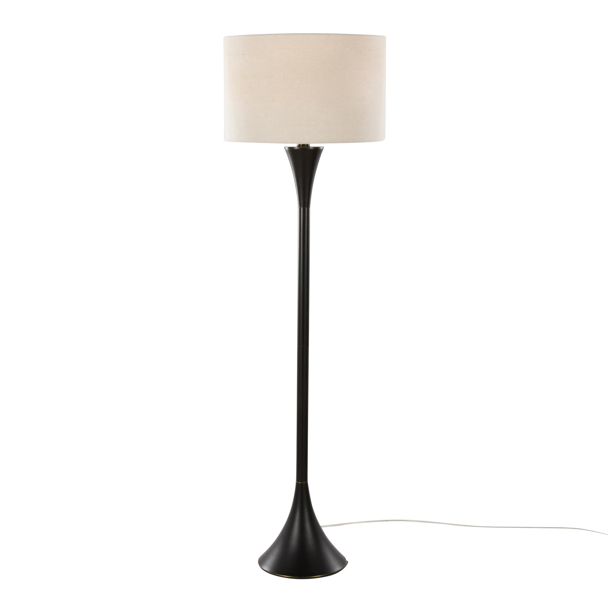 Lenuxe 65 Contemporary Bronze Metal Linen Shade Floor Lamp 4 Lenuxe 65 Contemporary Bronze Metal Linen Shade Floor Lamp - Image 4