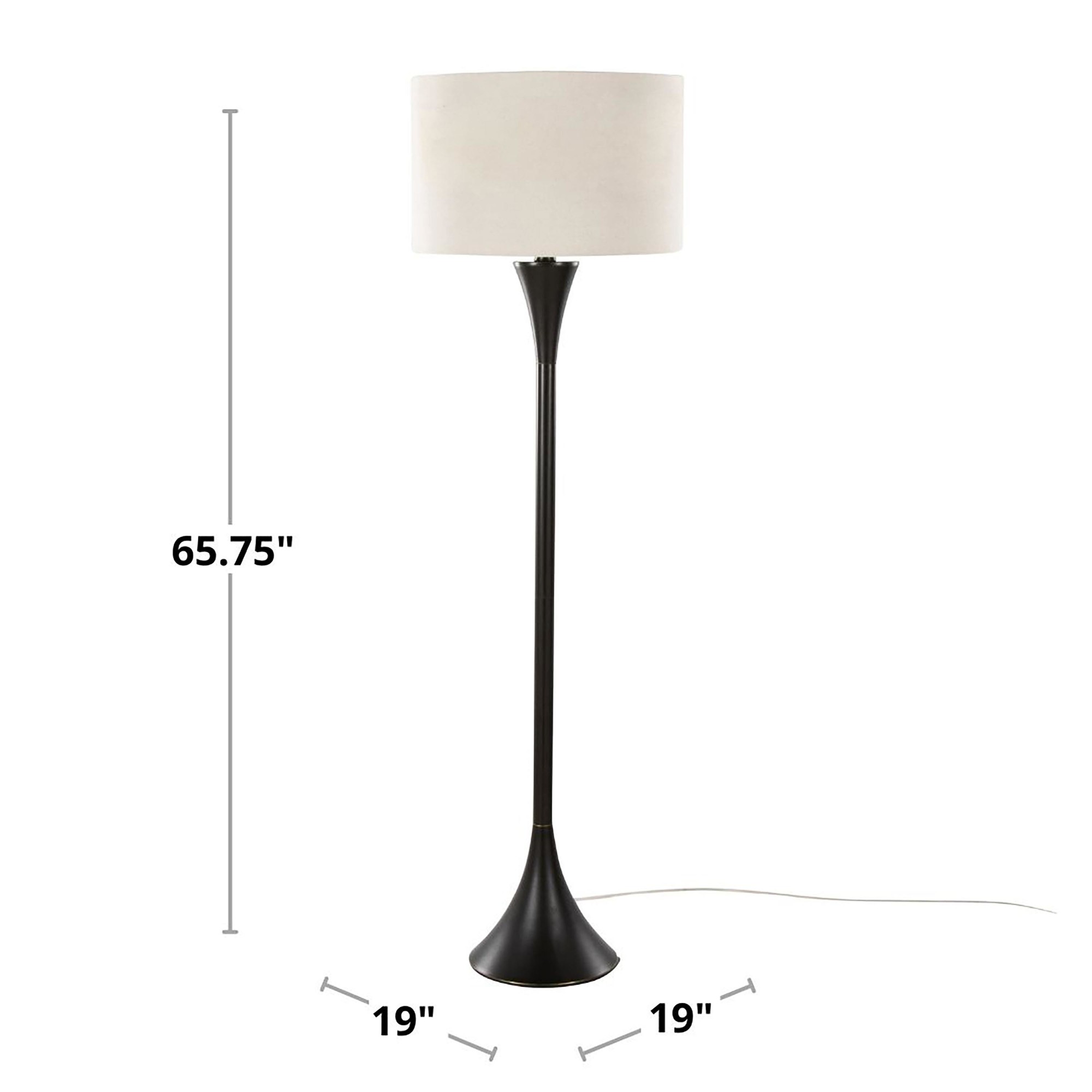 Lenuxe 65 Contemporary Bronze Metal Linen Shade Floor Lamp 7 Lenuxe 65 Contemporary Bronze Metal Linen Shade Floor Lamp - Image 7